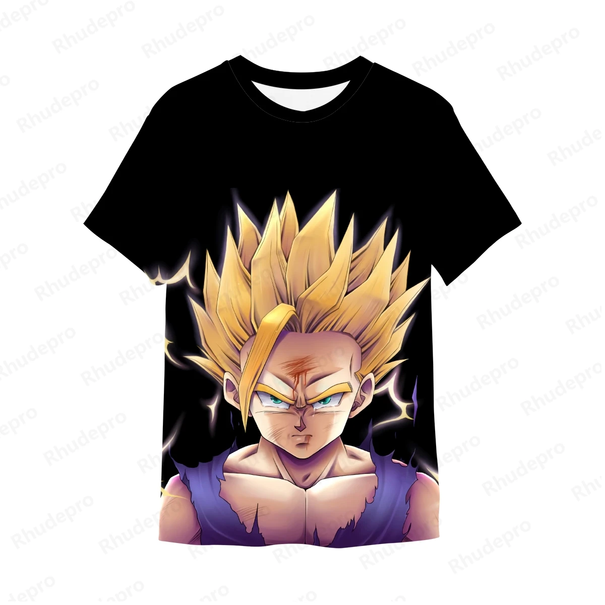 2024 Casual Goku Super Saiyan Oversize T Shirts Boy Clothes Short Sleeve Z T-shirt White Breathable Jersey Divine dragon