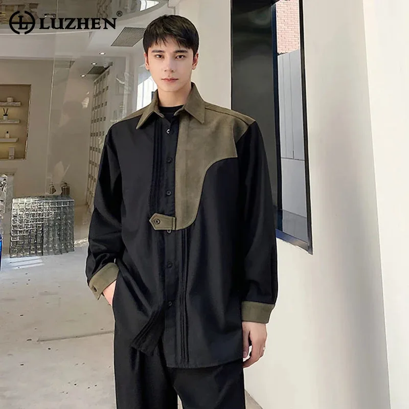 

LUZHEN оригинальные нишевые рубашки с длинными рукавами, свободные элегантные мужские рубашки с длинными рукавами, осень 2021, корейская красивая одежда JY4611