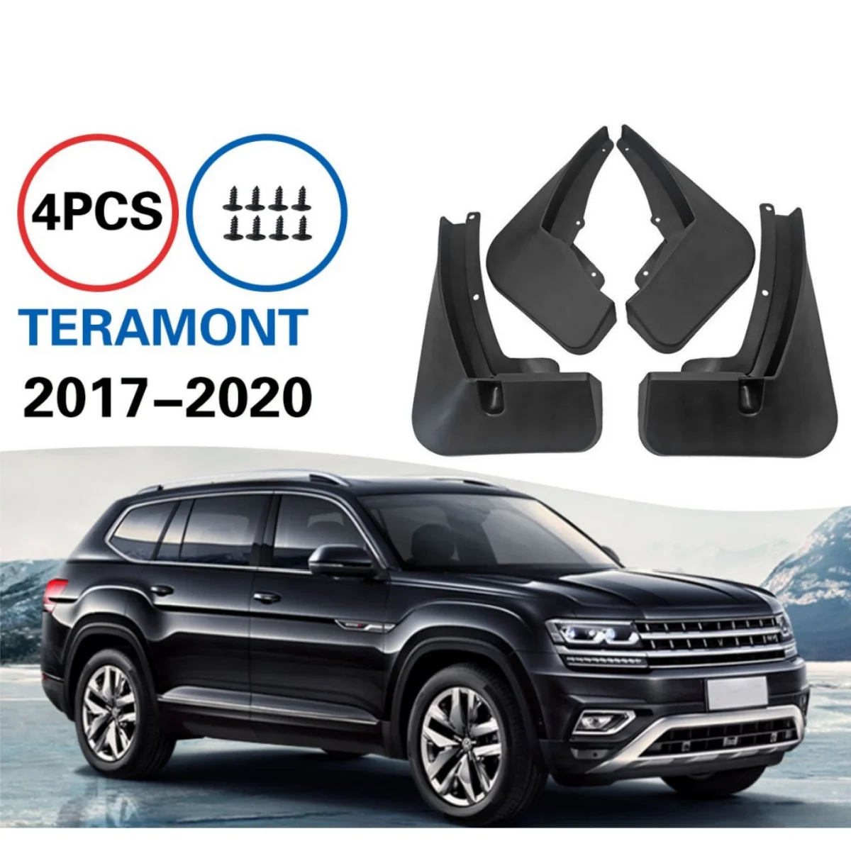 

Для Teramont 2017: Передние и задние брызговики на винтовой установке, черные защитные аксессуары от грязи