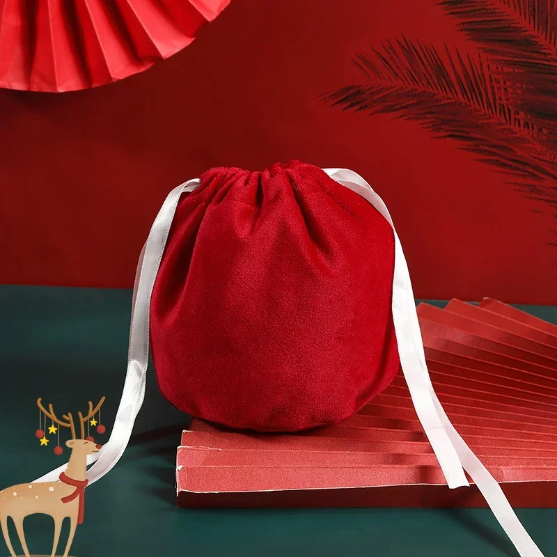 1pc Velvet Halloween Candy Bag DIY Christmas Candy Bags Trick or Treat Packing Bags XMAS Gift Bags Party Wedding Decoration