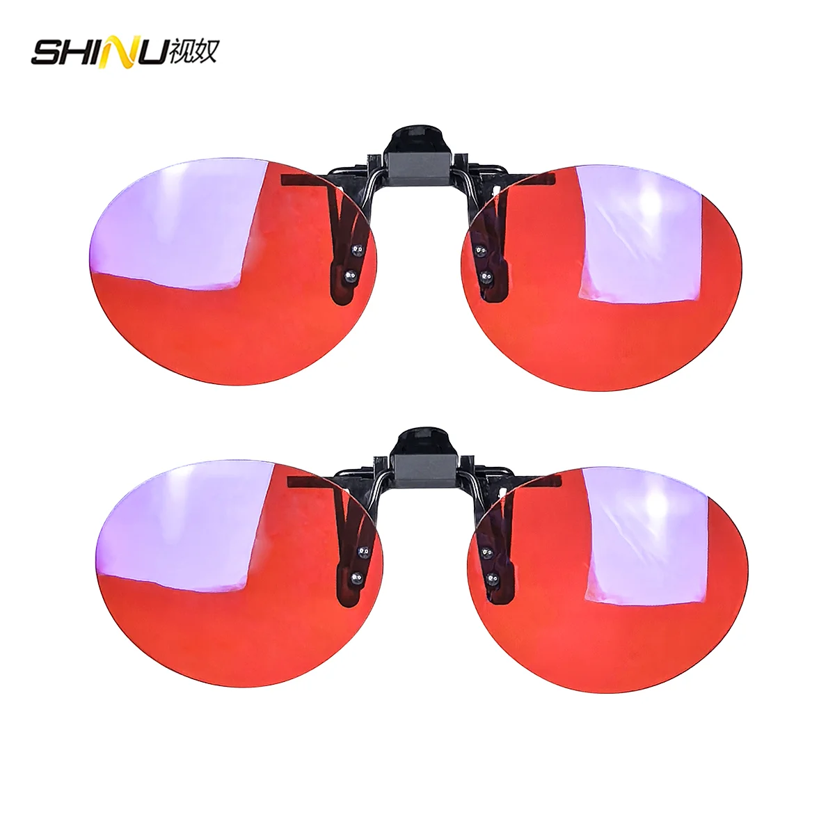 SHINU Rote Linsen-Clip-On-Brille zum Schlafen besser, runde orangefarbene Linse für Spiele oder Arbeiten, gelbe Linsen, Nachtsicht zum Fahren – Detail 22