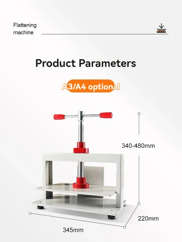 Nieuwe nieuwe handmatige A4-afvlakmachine, financieel boekblok en kartonnen bindende voucher papierpersmachine