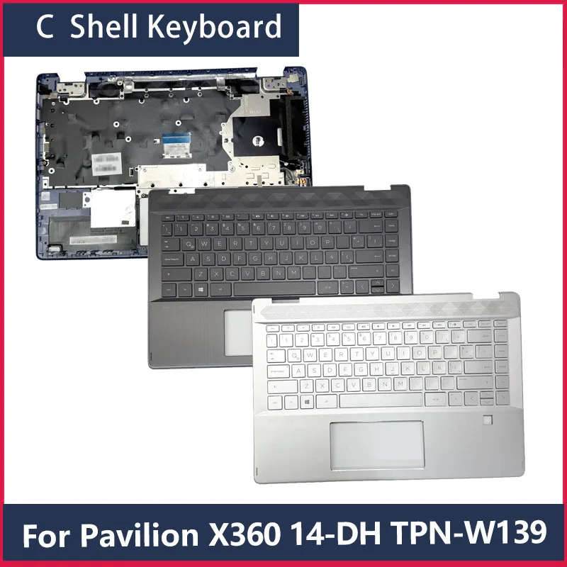 For Pavilion X360 14-Dh Tpn-W139 Laptop Keyboard C Shell L53785-001 Palm Rest Frame Shell Accessories Parts Components