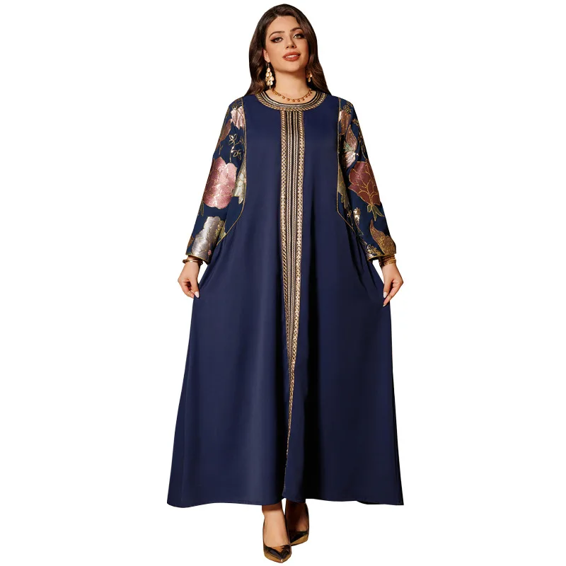 Eid Muslimischen Party Kleid für Frauen Abaya Kleid Stickerei Pailletten frauen Kaftan Dubai Robe Jalabiya robe femme musulmane