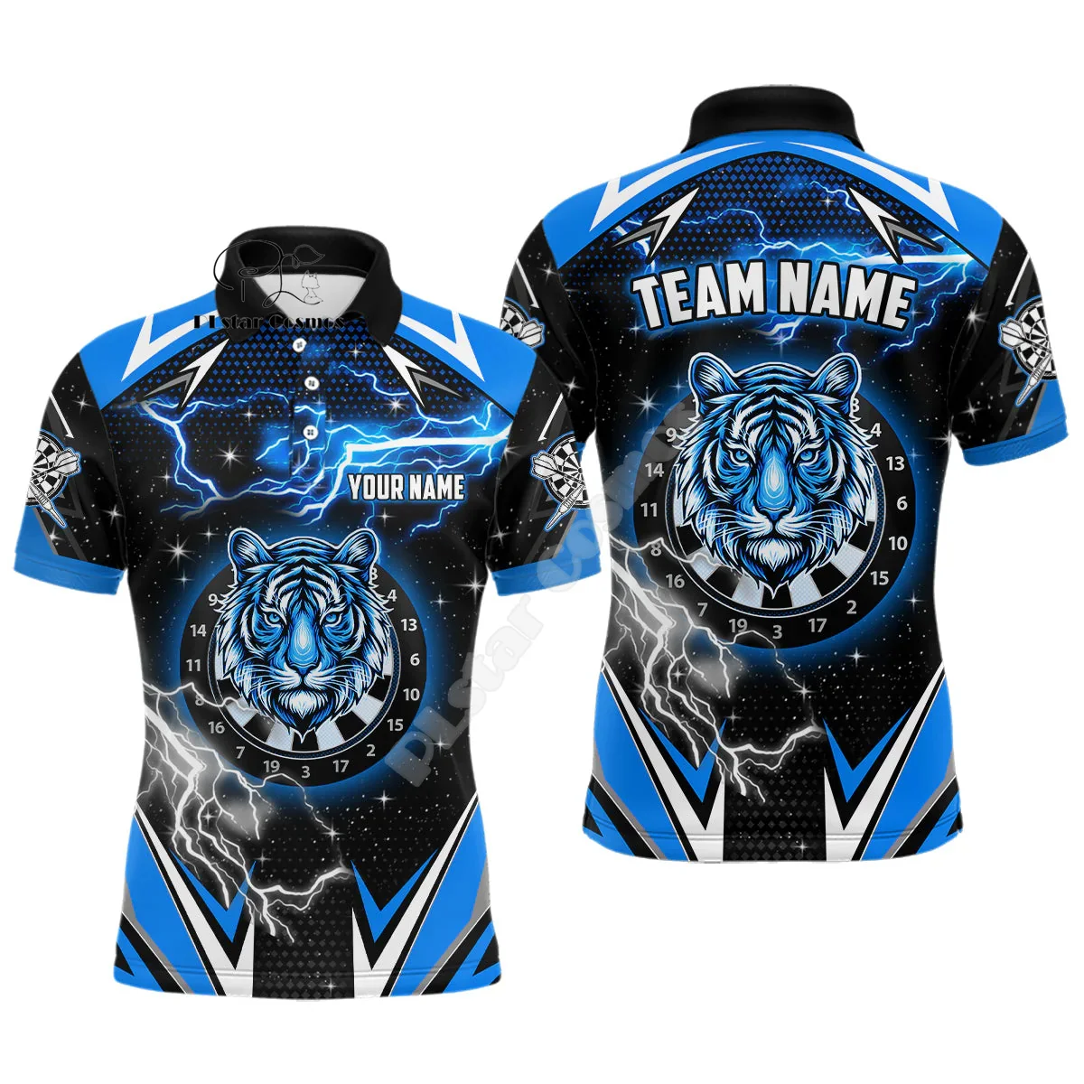 Custom Name Darts Camo Vintage Flame Graffiti Tattoo Multicolor 3DPrint Harajuku Summer Funny Short Sleeves Polo Jersey Shirts V