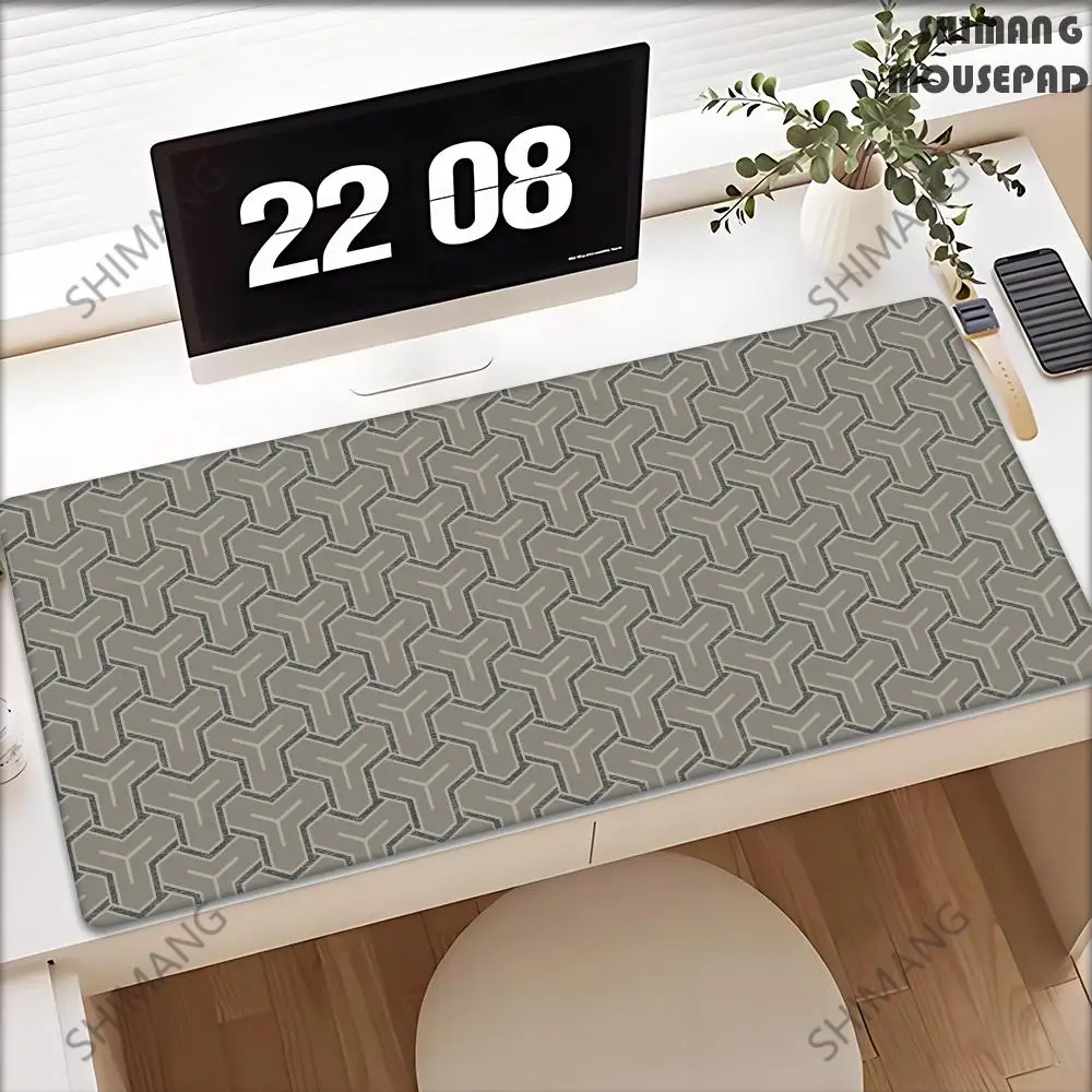 

Black White Grey Mouse Pad XL Geometric Desk Mat with Non-Slip Rubber Base Stitched Edge for Desk Gaming Desktop 1000x500 Mat