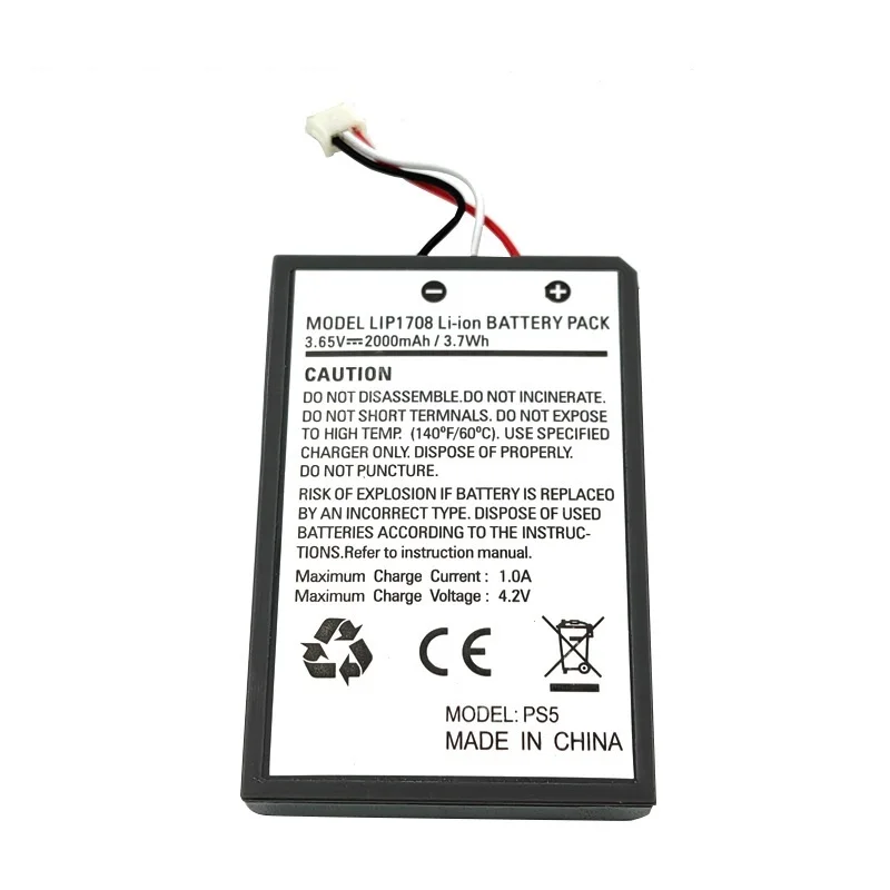 Akumulatory 2000mAh 3.7V LIP1708 do PS5, bateria do kontrolera Sony PS5 DualSense, wbudowany akumulator litowy do gamepada. — 2