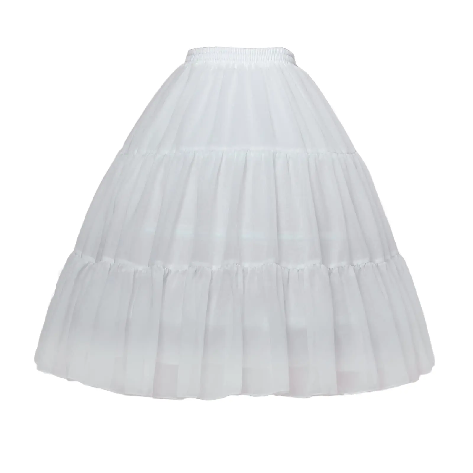 Women Crinoline Petticoat Knee Length Ball Gown Chiffon Underskirt Tutu Half Slips for Wedding Victorian