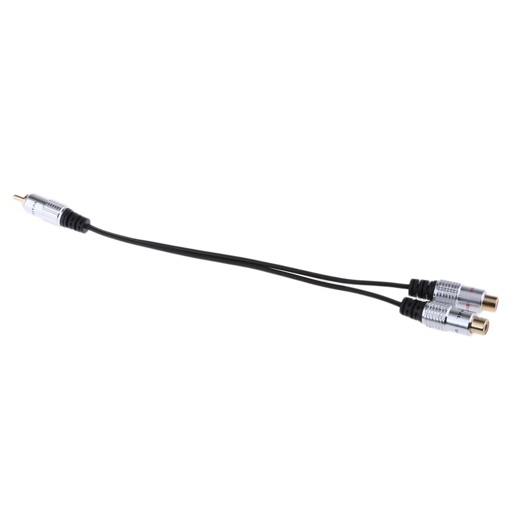 Divisor estéreo Y cabo de áudio RCA macho para 1 cabo adaptador RCA fêmea 0,25 m