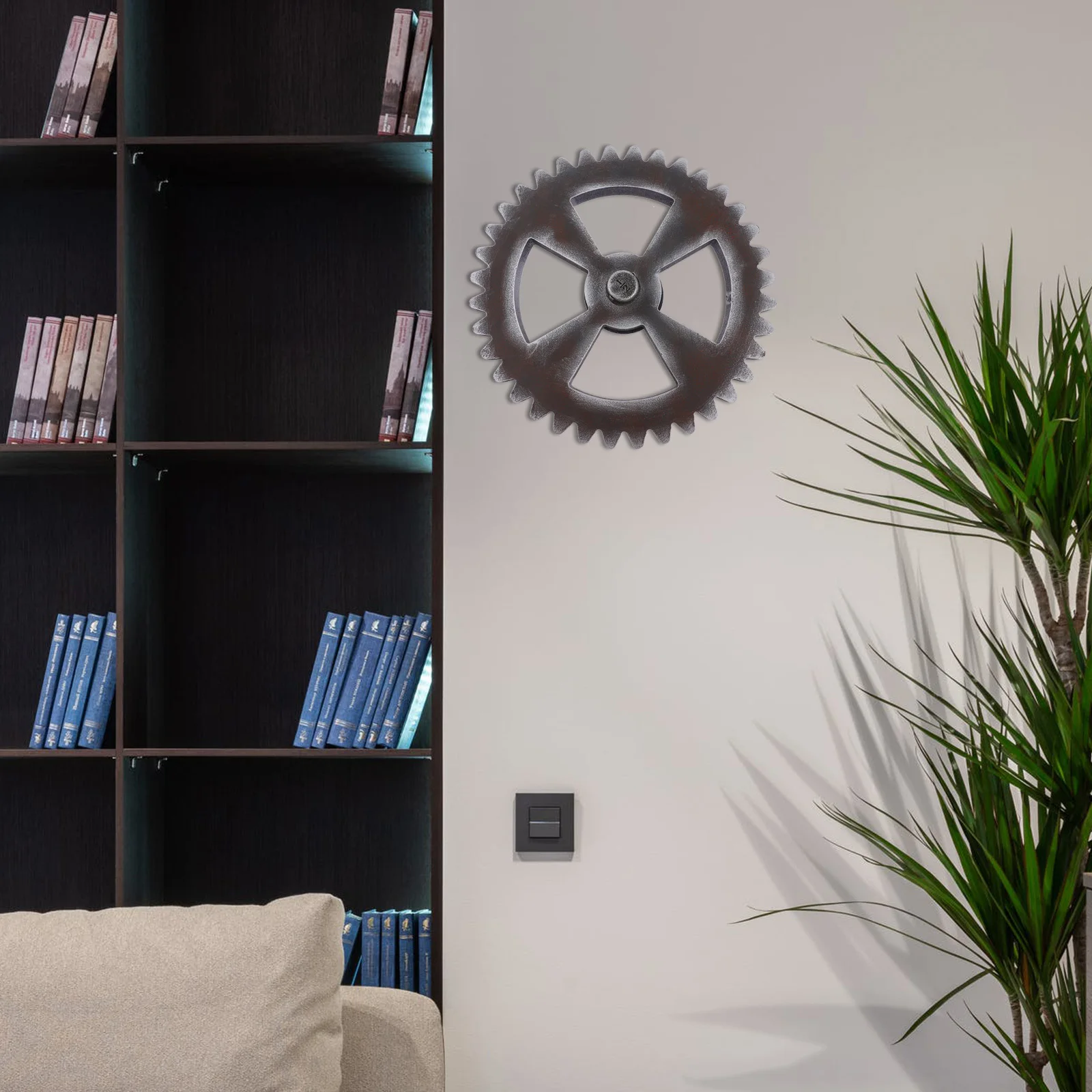 

1Pcs Retro Gear Wall Decoration Wood Gear Design Creative Home Office Adornment Wall Pendant Home Bar Cafe Decor