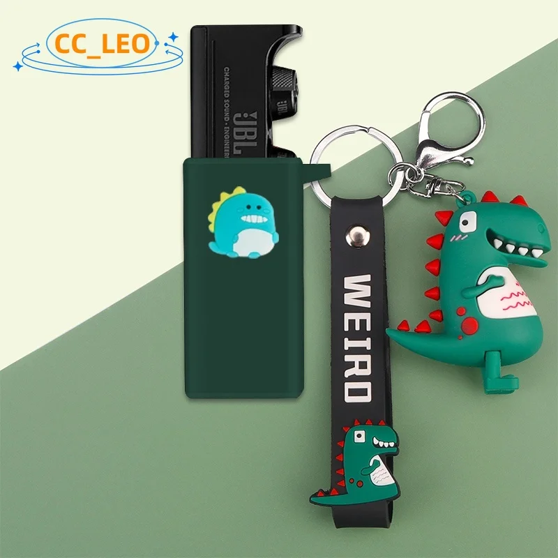 Capa de silicone macia para JBL UA Flash, Cartoon Bear Keychain Pendant, Shell à prova de choque, Capa protetora