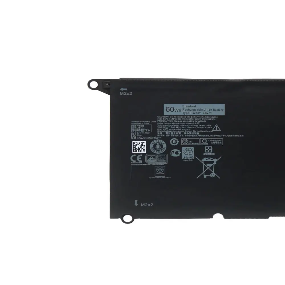 7.6V 60Wh PW23Y Laptop Battery For Dell XPS 13 9360 P54G002 13-9360-D1605G 13-9360-D1605T D1609 D1705 D1505 2017 TP1GT RNP72