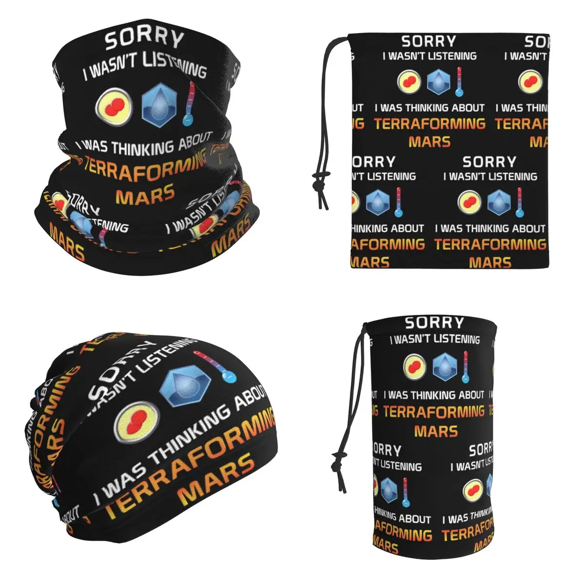Focused Terraforming Mars Player Bandana Neck Cover Printed Face Scarf Multifunction Cycling Scarf For Men Women Adult Washable