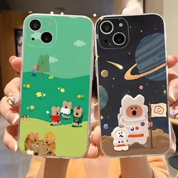 Korea Koala Dinotaeng Cute Phone Case For Iphone 15 Pro Max 14 16 Plus 11 12 Mini 13 Pro 7 8 X XR XS SE Transparent Back Cover