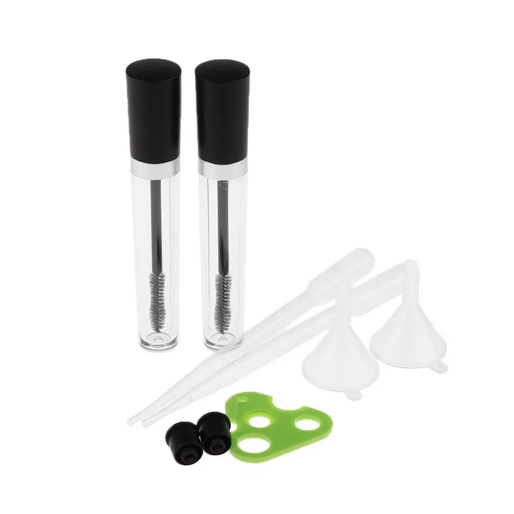 Ensemble de tubes AfricMascara avec bouteille de récipient, inserts en caoutchouc, ensemble d'entonnoirs pour huile de ricin, 8ml, 2 pièces