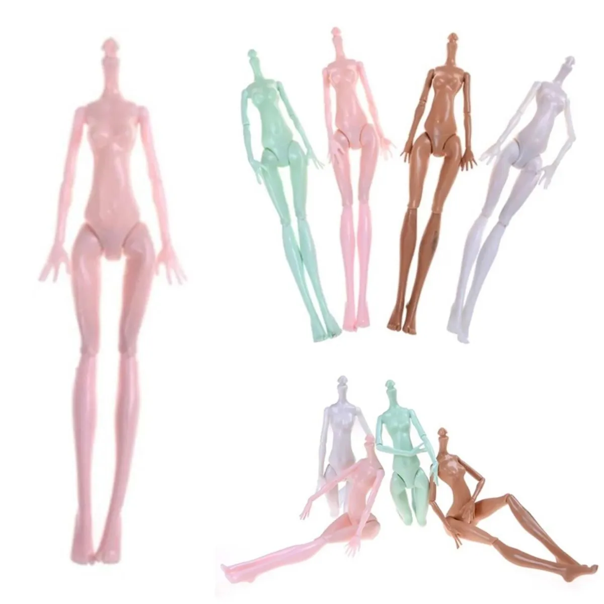 11Inch 12 Joints Doll Figure Body Multi-Joints Movable Doll Body Toy Doll Toy Naked Body High Doll Body Doll Accessories 4Colors