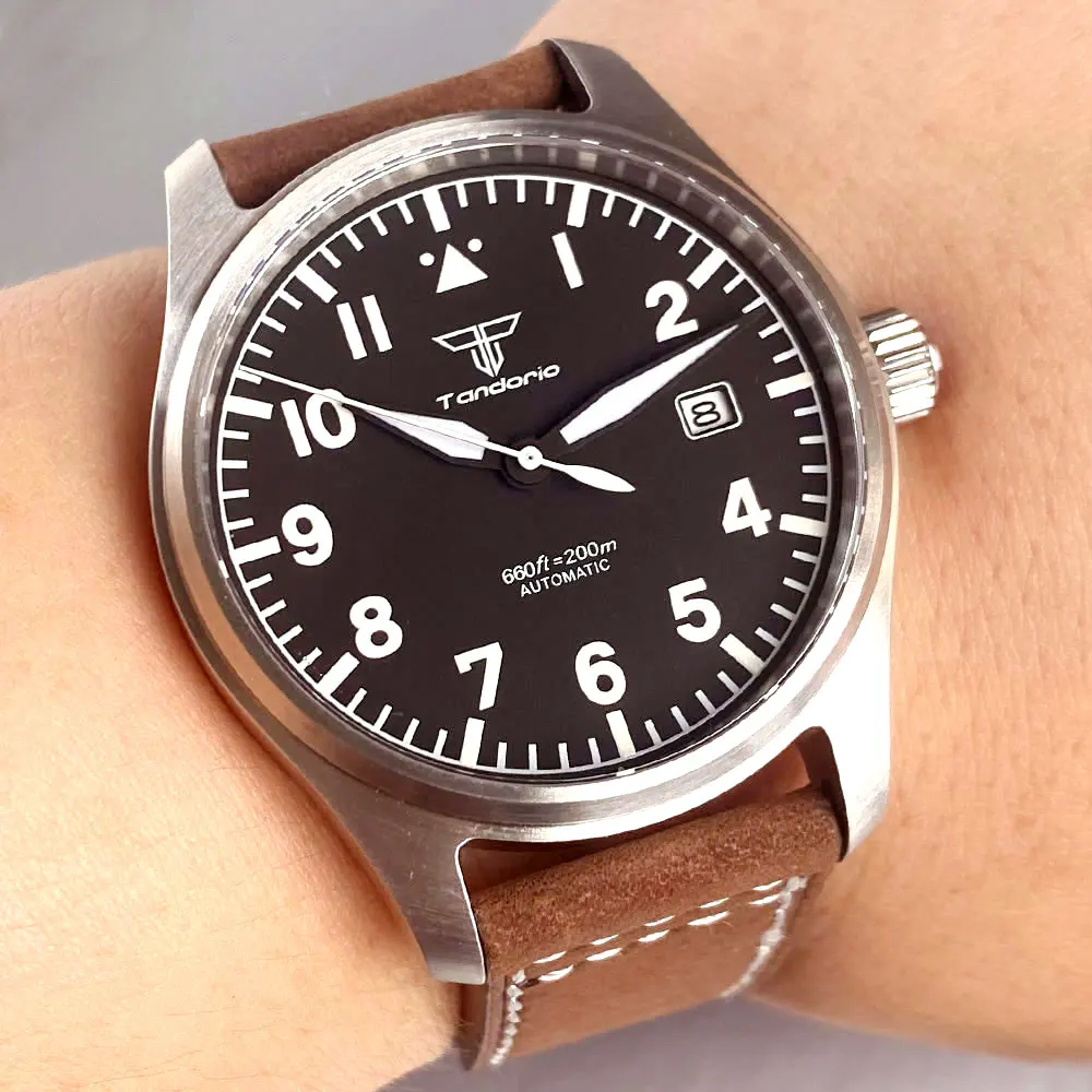 

Tandorio Miyota8215 Pilot Watches Mechanical Automatic Watch for Men PT5000 20BAR Waterproof Mechanical Sapphire Crystal 39mm