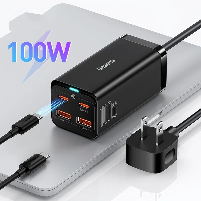 Top! 100W 65W GaN Charger Desktop Laptop Fast Charger 4 in 1 Adapter For iPhone 14 13 12 Pro Max Phone Charger Xiaomi Samsung