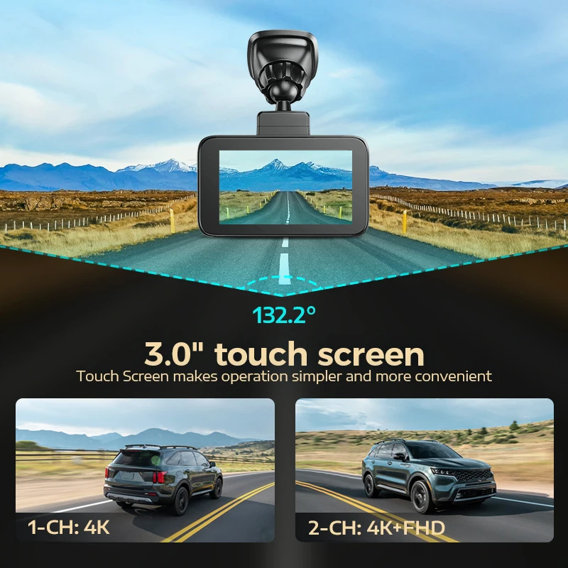 Arpha D24 Factory High Quality Dash Cam 4k Wifi Dashboard Camera Dash Cam Car Wifi GPS Dash Camera Car 4k