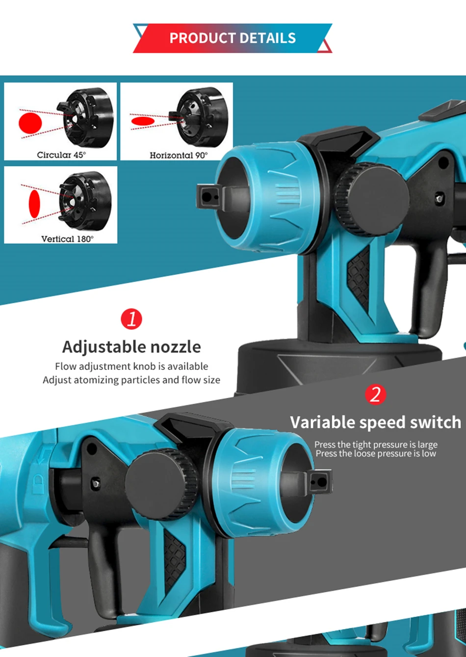 Imagem -03 - Kakyoin-pistola de Pintura Elétrica sem Fio 800ml Móveis Auto Revestimento de Aço Aerógrafo Compatível para Makita 18v Bateria