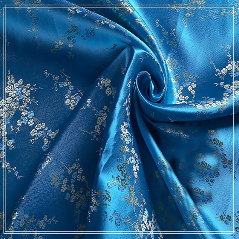 Tessuto damascato Jacquard blu per patchwork, abito da sposa, decorazione della casa del divano da tappezzeria