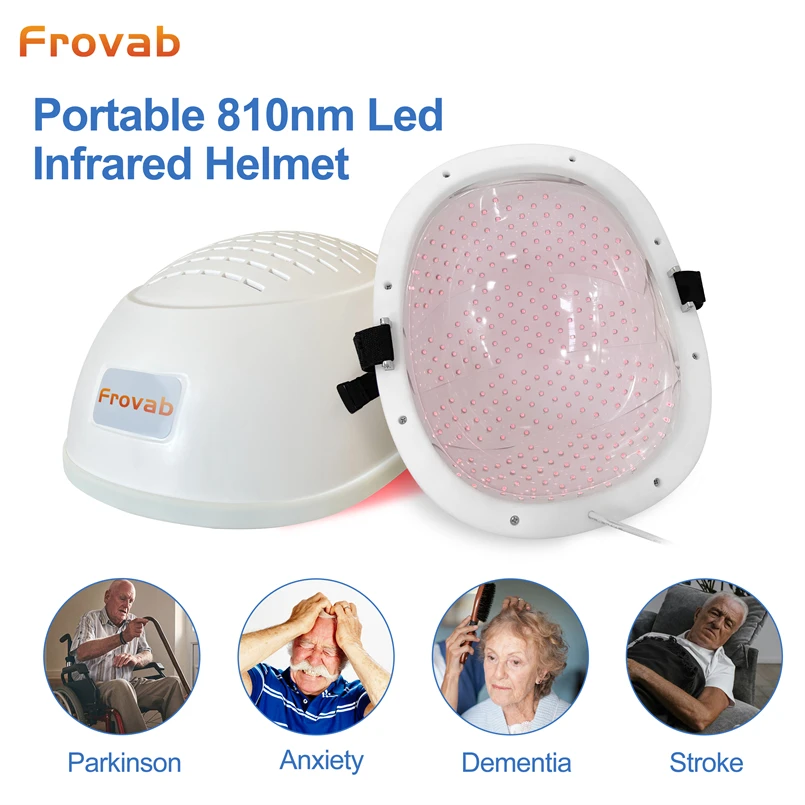 Casco de terapia de estimulación cerebral infrarrojo de 810nm, masajeador de cabeza, regalos de Parkinson para pacientes con Alzheimer, seguro sin efecto lateral