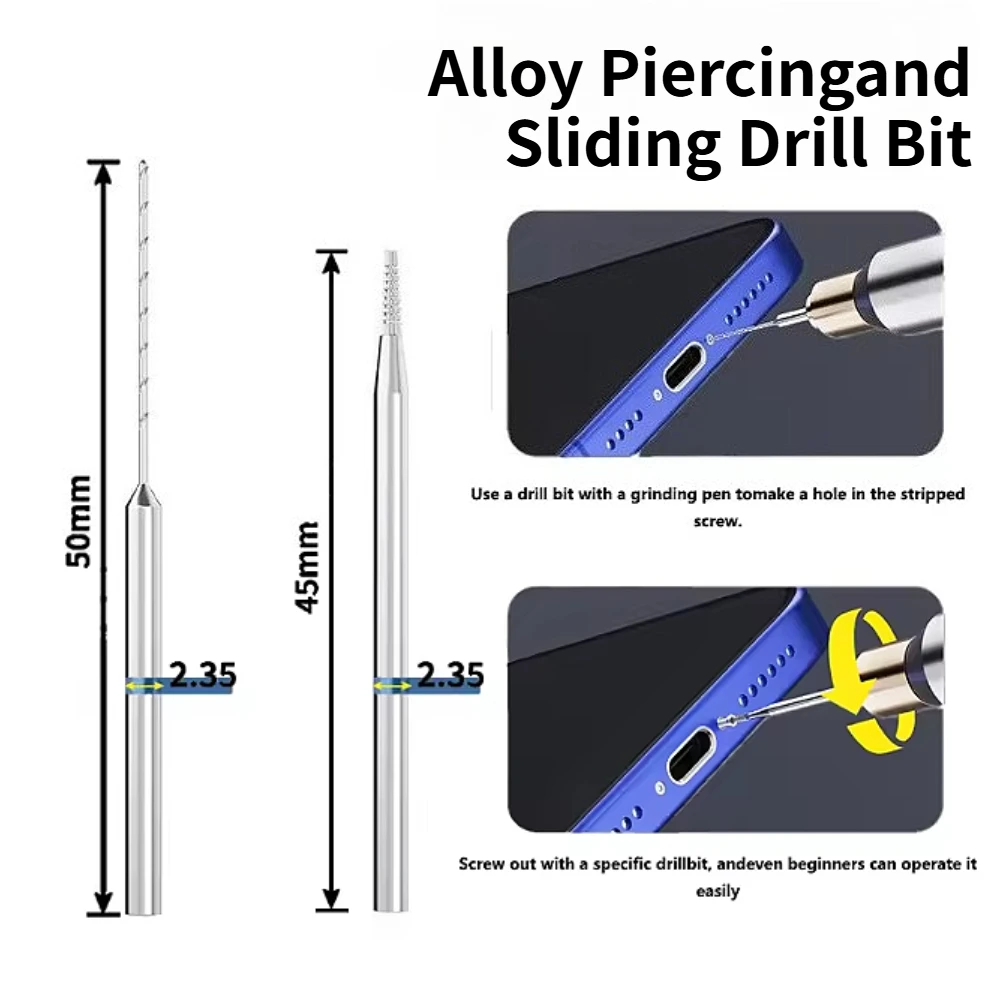 U8 Alloy Stripped Thread Tap Drill Bit for removing stripped screws enabling easy reverse extraction of damaged screws