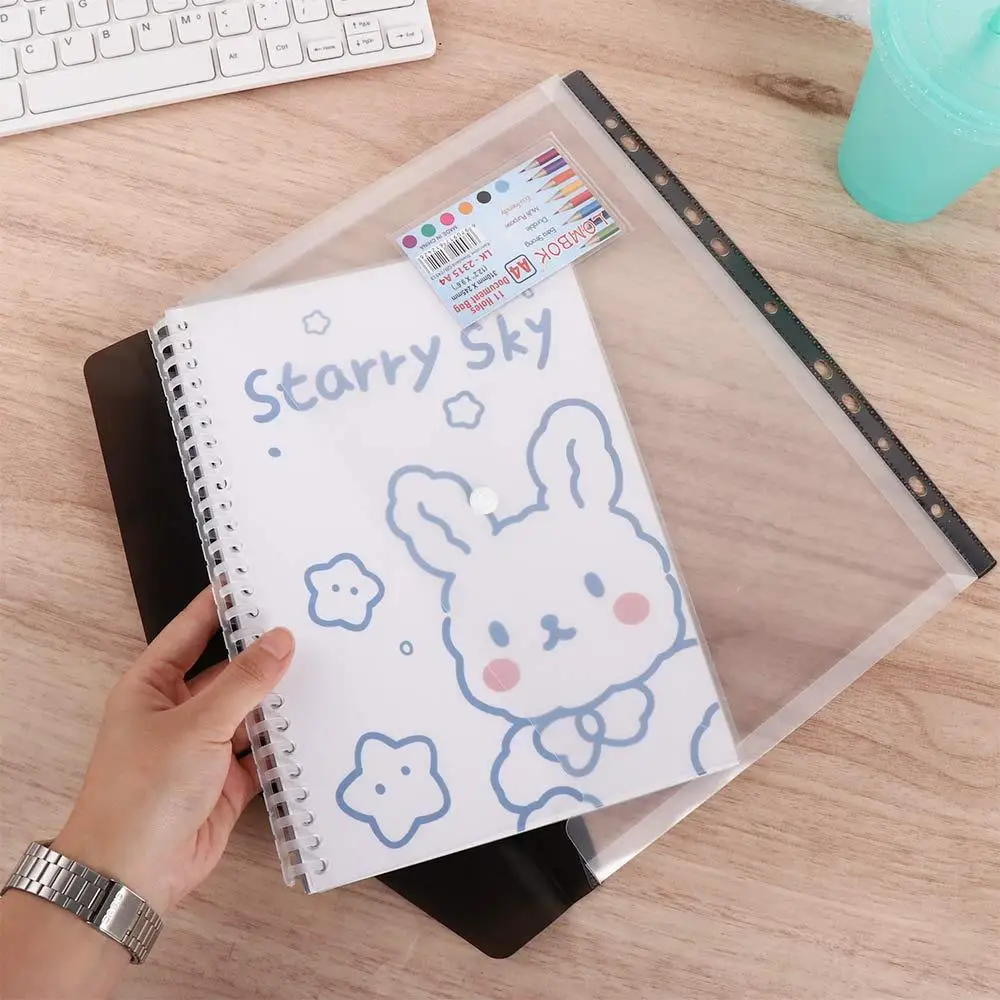 

Supplies Transparent File Bag With Snap Closure Zipper bag A4 File Folders Document Organizer Document Bag Test Paper Holder