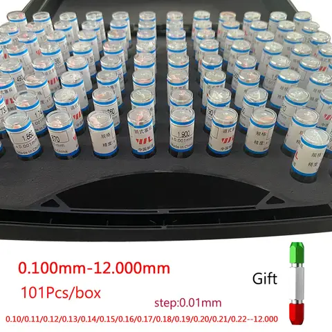 핀 플러그 게이지, 0.1-12mm.1mm-2mm 101개 플러그/홀/게이지, 단계 0.01mm, 목공, 검사, 기계 및 측정용 도구