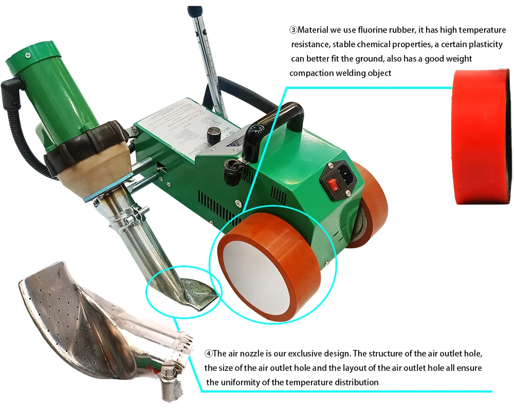 Zgrzewarka na gorące powietrze płótna płótna do spawania wodoodpornego i dachowego PVC