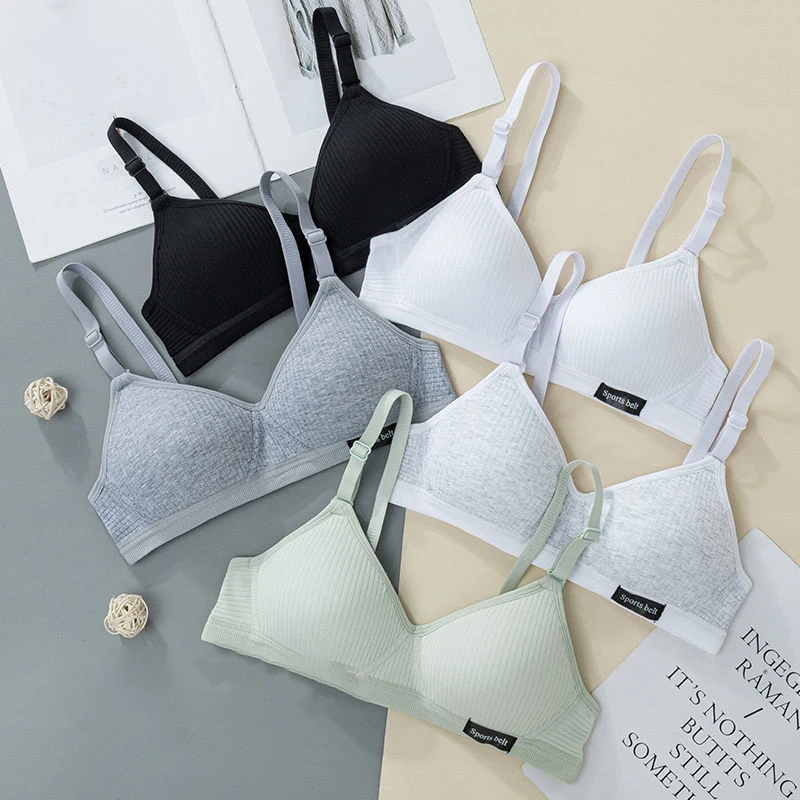 FallSweet Soft Cotton Wireless Push Up Bra for Women AB Cup Seamless Comfort Bralette Wire Free Bras