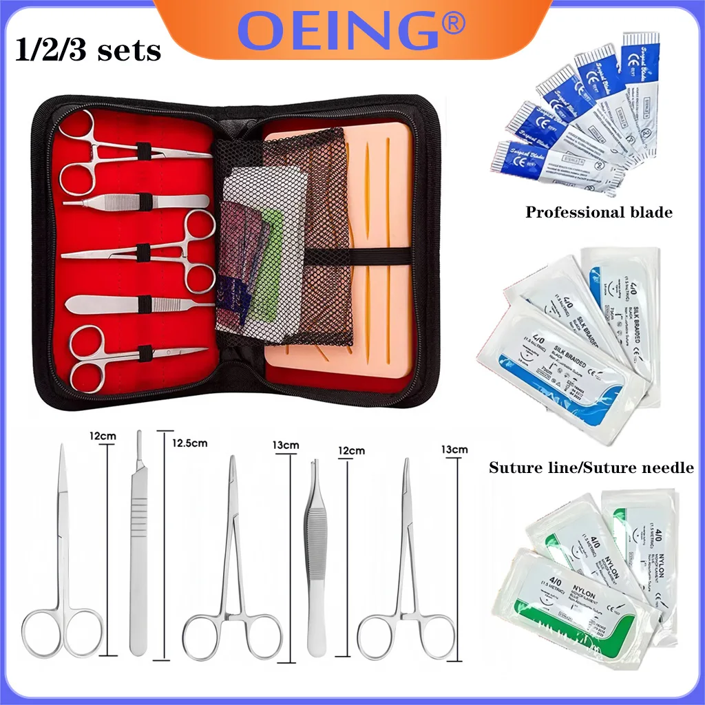 3/2/1Set Medical Students Suture Practice Kit Surgical Training with Skin Pad Model Tool Set Educational Teaching Equipment