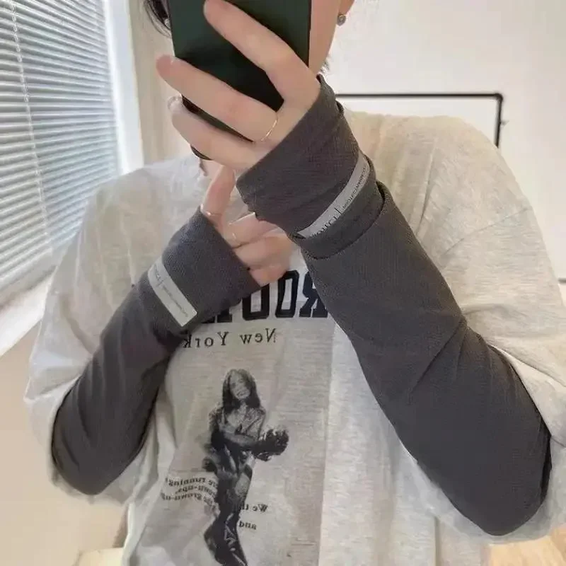 Large Size Ice Sleeves for Men's Sun Protection Japanese Summer Outdoor UV Protection Loose Arm Sleeves Driving Outdoor Gloves