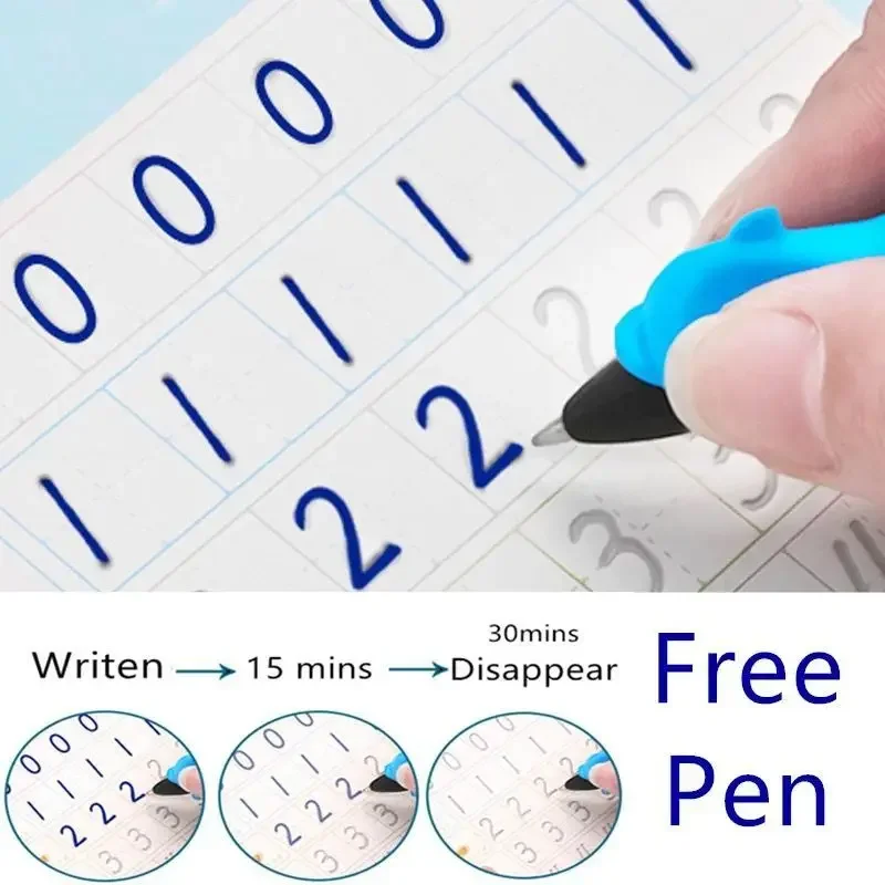 4 Books/Set English Reusable Copybook For Calligraphy Learn Alphabet Children Handwriting Practice Books Baby Libros Toy For Kid