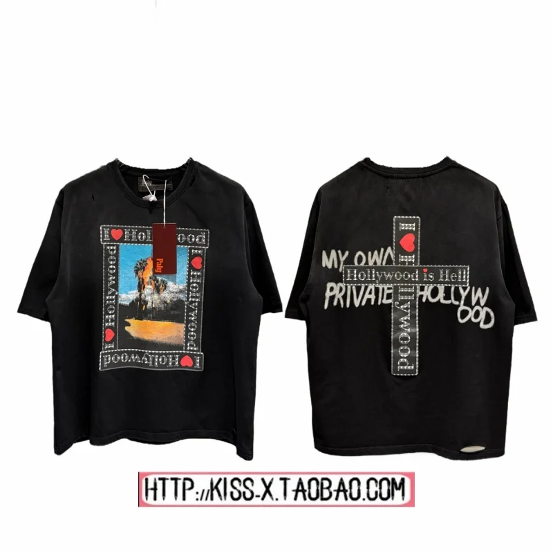 

Ретро-футболка с принтом для пар, модная, дышащая, впитывающая пот, сохраняющая цвет, износостойкая, хлопковая.