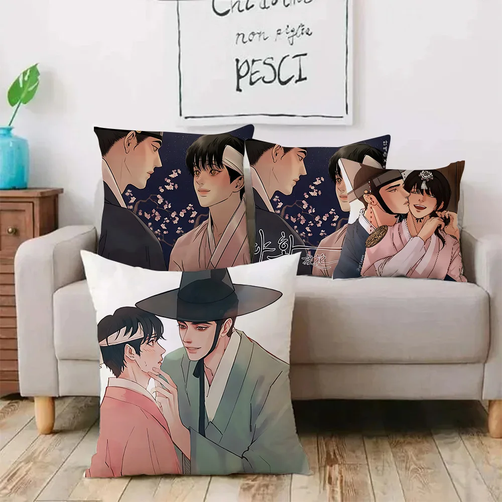 Manga P-Painter of the N-Nights Pillow Covers Cartoon Sofa Decorative Home Double-sided Printing Short Plush Cute Cushion Cover