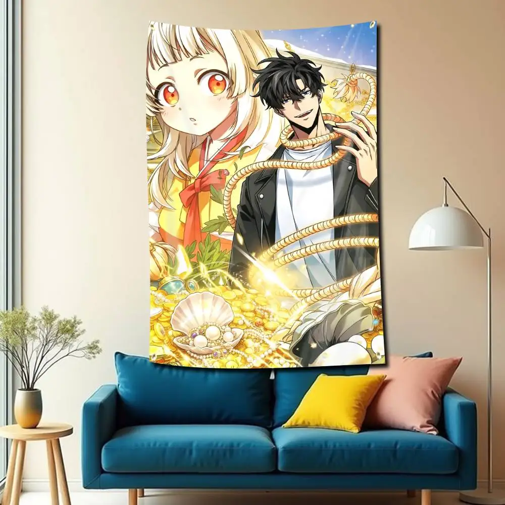 Suh Jooheon Manhwa T-Tomb Raider King Flag Tapestry Banner for Bedroom Living Room Outdoor Camping Custom Supported