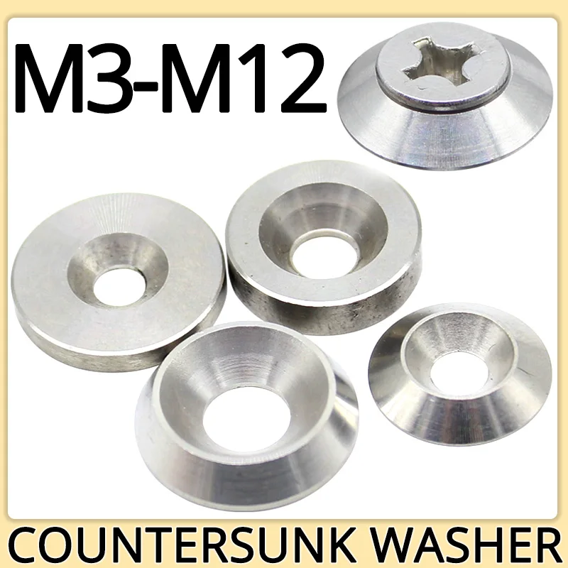 

M3 M4 M5 M6 M8 M10 M12 Countersunk Washer Conical Flat Solid Head Gasket Concave and Convex Conical 304 Stainless Steel Washers