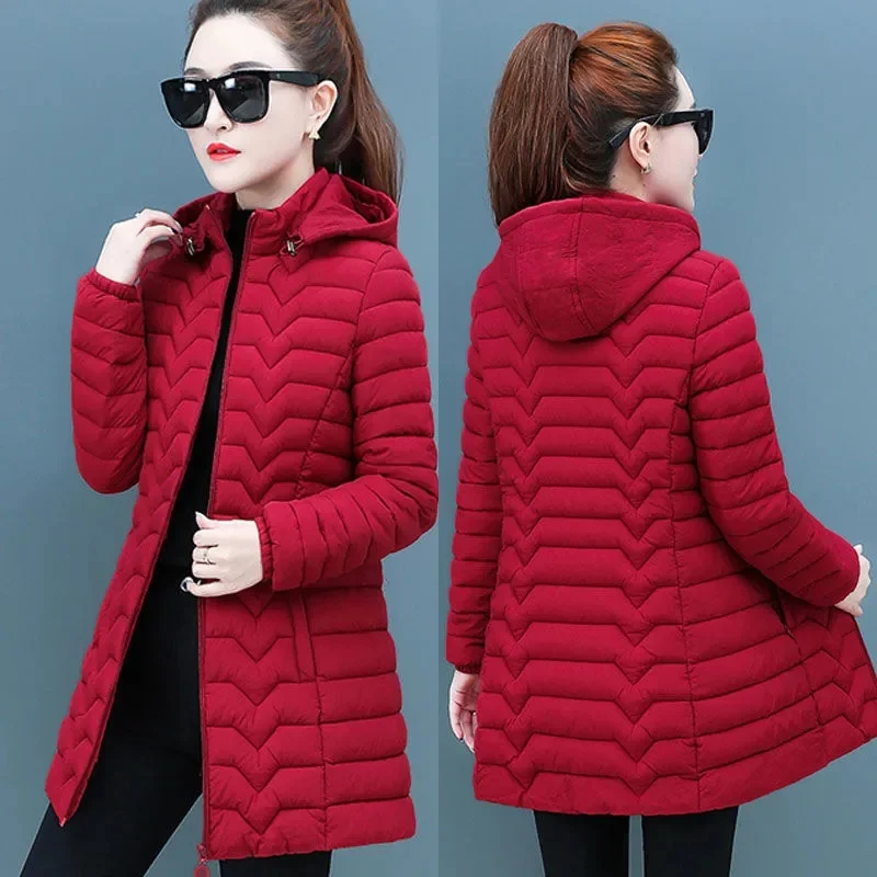 Women\'s Winter Jacket 2024 New Long Parkas Thick Warm Snow Coats Female Hooded Cotton Padded Parka Jacket for Woman Coat