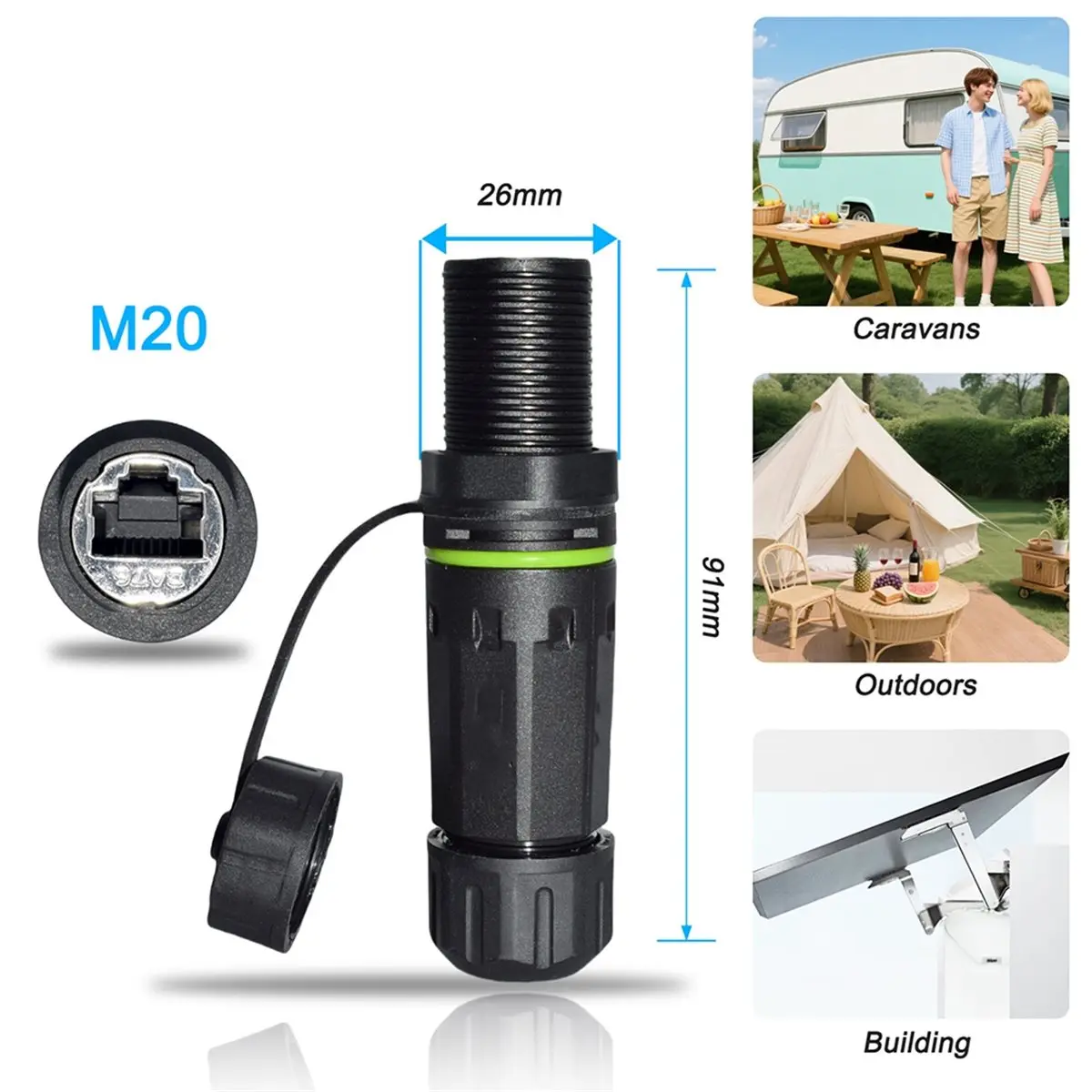 2026 NEW RJ45 to for Gen 3 Waterproof CAT6 RJ45 Mount Panel Socket Wire Network Connector Ethernet Cable Connection