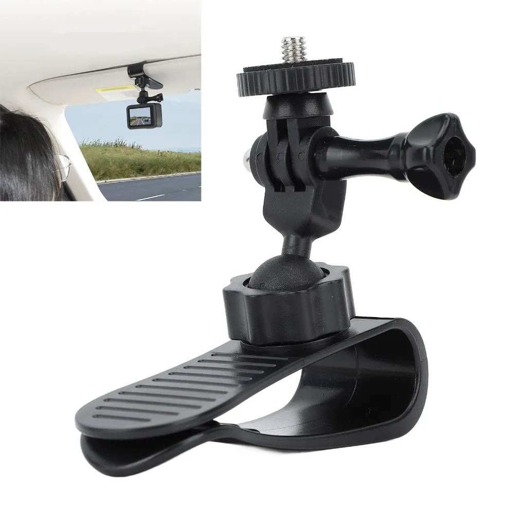 ABS Car Sun Visor Mount Adjustable Portable Car Sun Visor Clip 360 Deg Rotation Car Camera Mount for Osmo Pocket 3 Video Holder