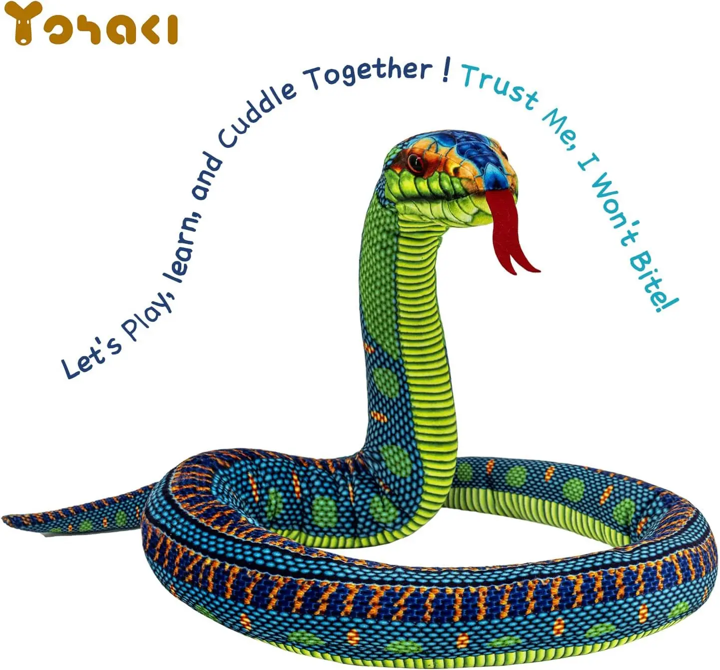Colorful Realistic Plush Snake Toy 150cm Giant Stuffed Snake Soft Animal Toy Lifelike Snake for Kids Prank Halloween Party