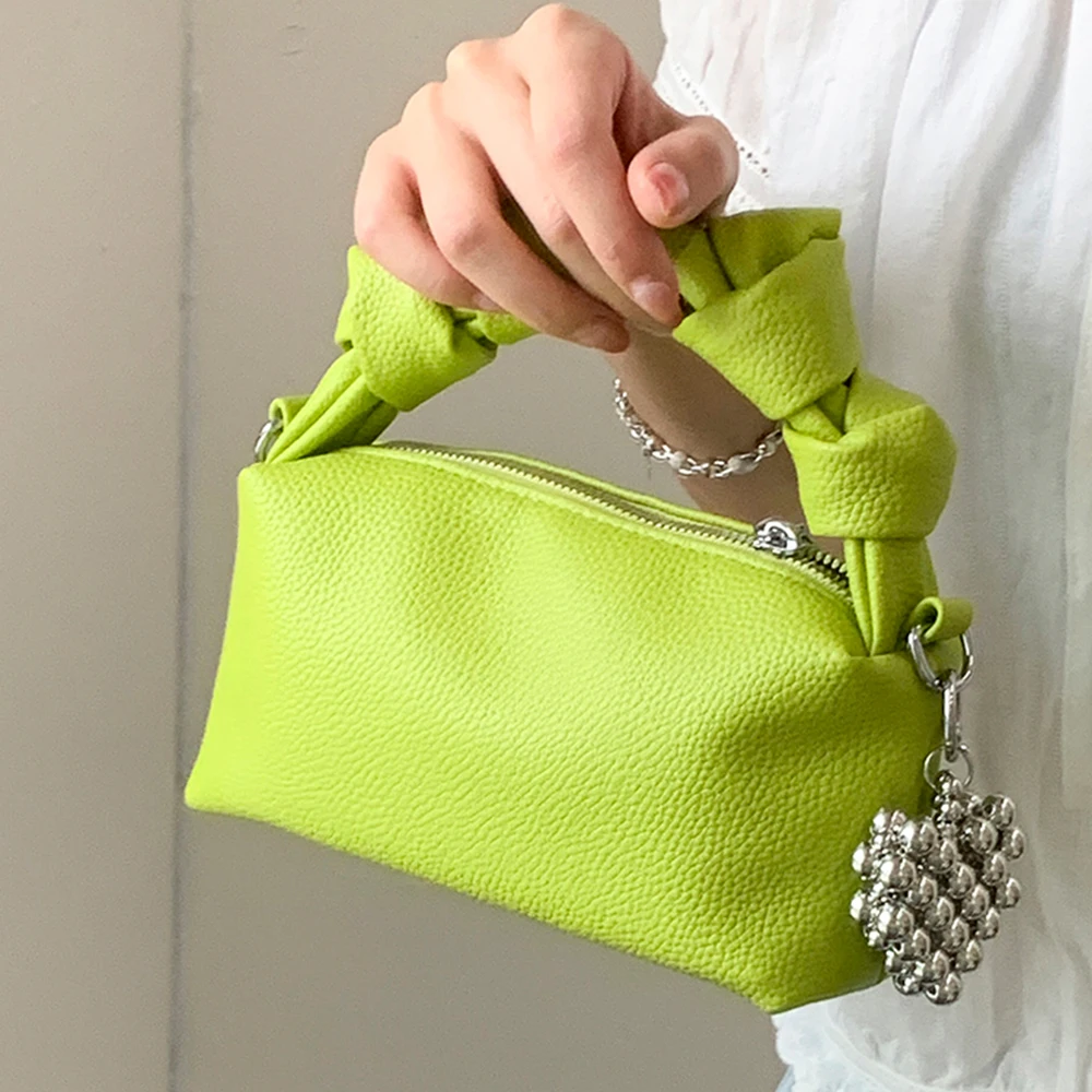 

High-end Women Handbag Solid Pu Leather Handle Pillow Bags Large Capacity Female Summer Shopping Crossbody Packs Versatile Box