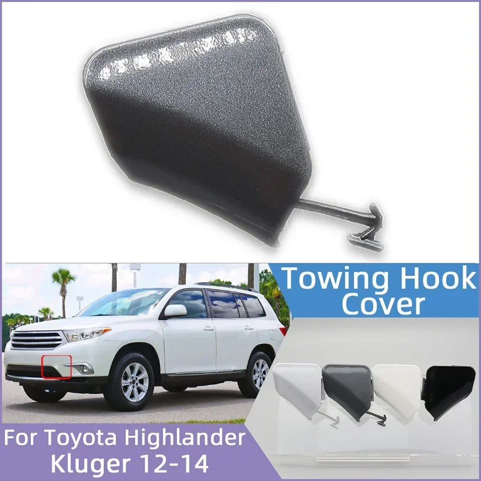 

Car Front Bumper Tow Hook Hauling Eye Cover Lid For Toyota Highlander Kluger 2012 2013 2014 5212-0E060 52127-0E070 Trailer Cap