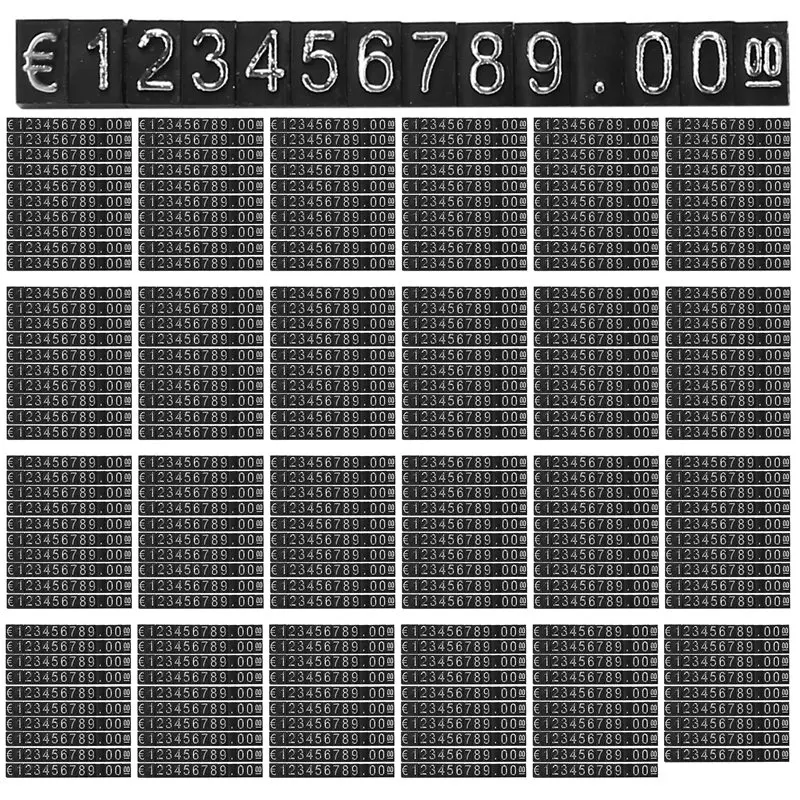 

240Sets Plastic Cubes Price Display Tags Adjustable Number Stand Frame Label Shop