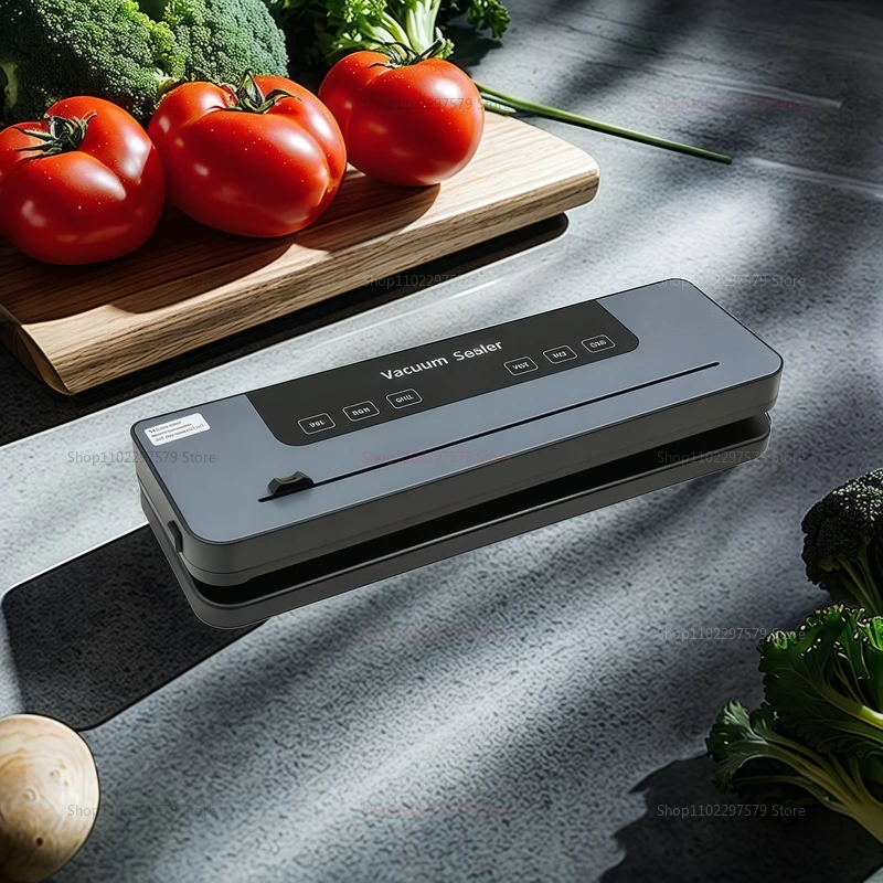 Electric Vacuum Sealer with Built-in Cutter Food Sealers for Dry/Wet Kitchen Food Sealing Packaging Home Vacuum Machine