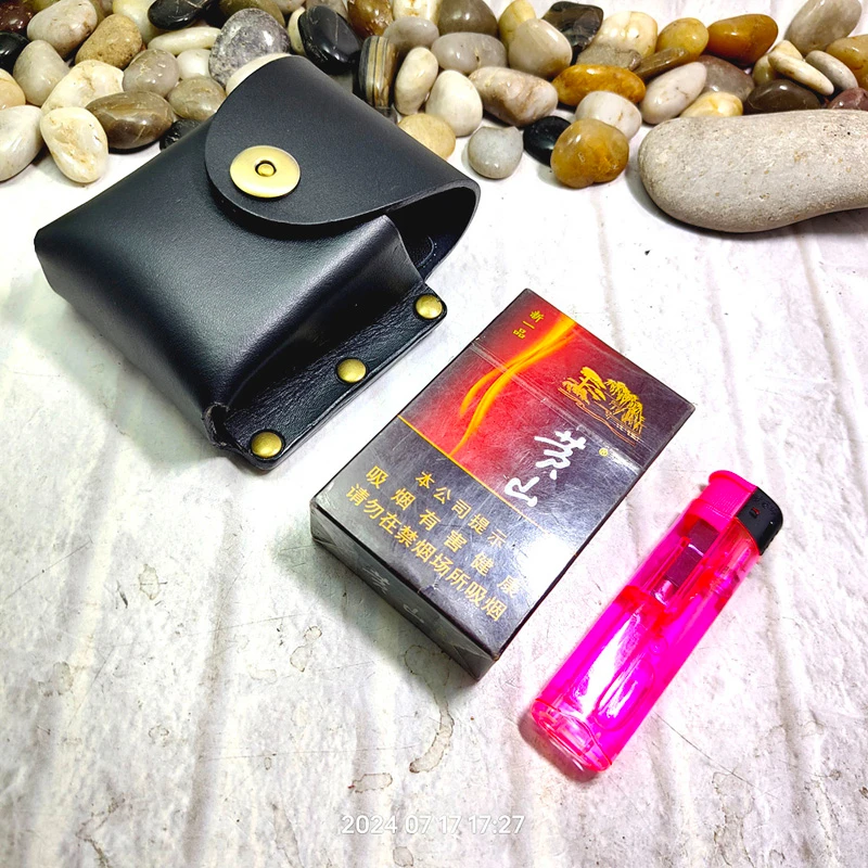 กระเป๋าหนังใส่บุหรี่แบบทำมือ ยี่ห้อ Blongk พร้อมซองใส่ไฟแช็ก รุ่น MF-XY สำหรับผู้ชาย