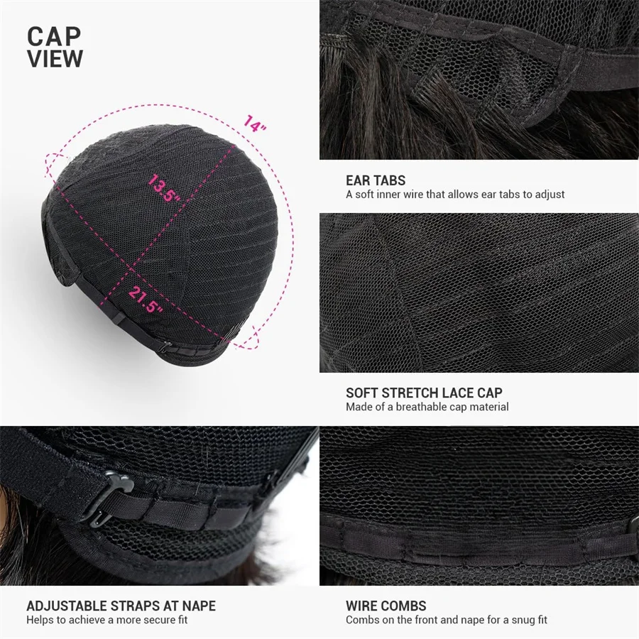 شعر مستعار بقص عابث شعر بشري قصير للنساء، شعر مستعار عابث أسود طبيعي، شعر مستعار بطبقات مع غرة، شعر مستعار مموج طبيعي #5