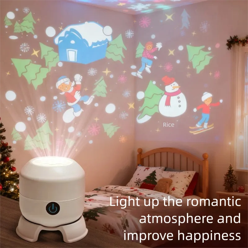 Christmas Snowflake Projector Light Dynamic Rotating Outdoor Performance Decorative Festive Stage Lighting Design New