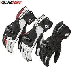 Leather Motorcycle Motocross Gloves Men's Windproof Outdoor Riding Gloves Guantes Moto Luvas Motociclismo Protective Equipment